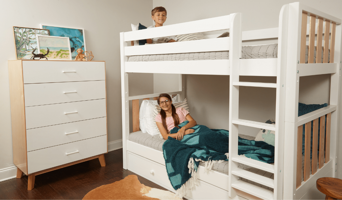 Trending now Two Toned Kids Beds Furniture in White and Natural Maxtrix Kids