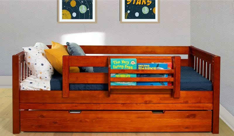 Kids twin bed with rails best sale