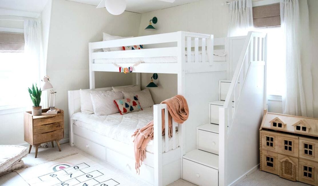 Bunk bed shops with dresser underneath