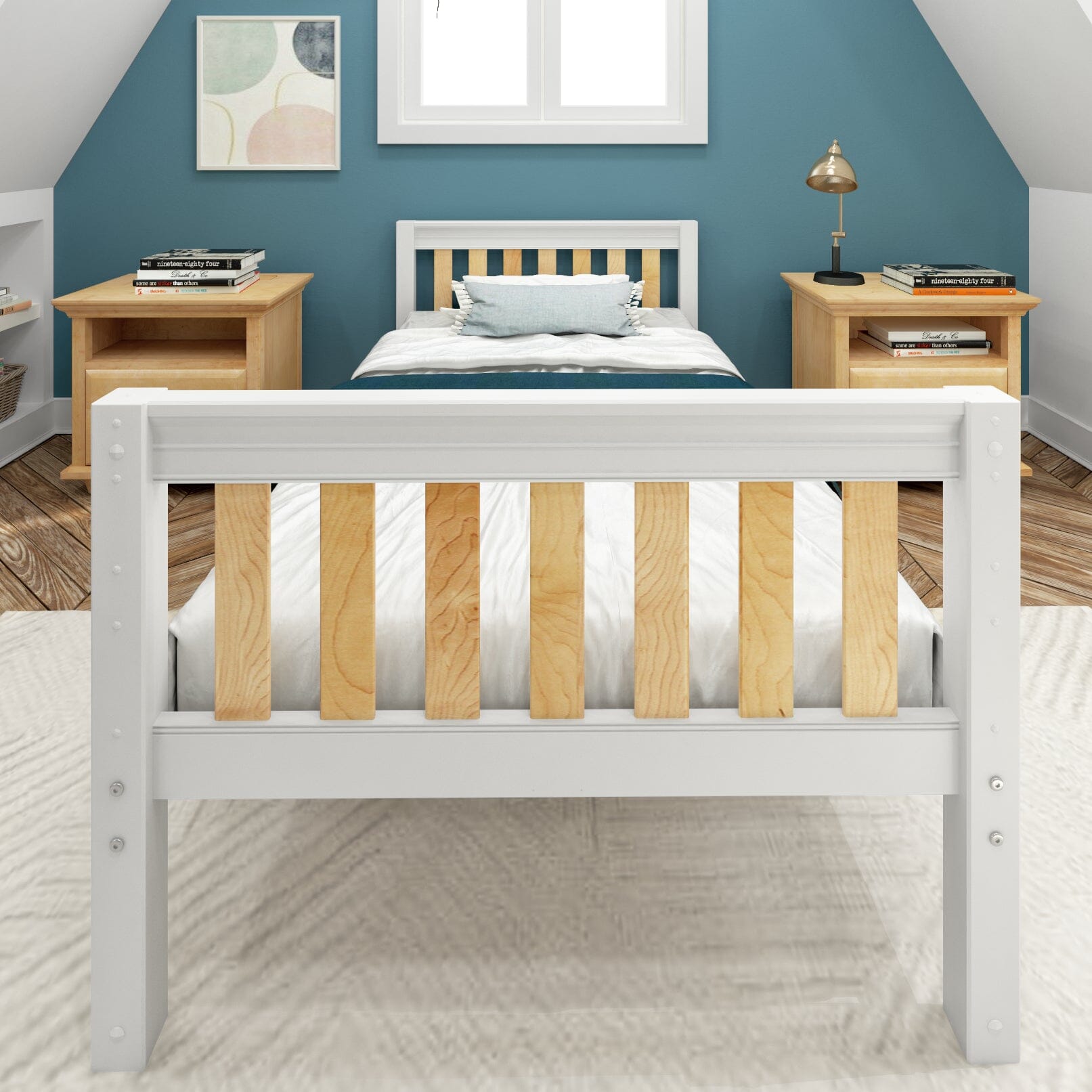 White pine clearance single bed frame