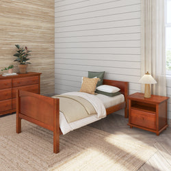 1000 CP : Starter Bed Twin Basic Bed - Low, Panel, Chestnut