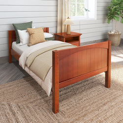 1000 CP : Starter Bed Twin Basic Bed - Low, Panel, Chestnut