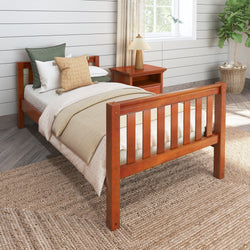 1000 CS : Starter Bed Twin Basic Bed - Low, Slat, Chestnut