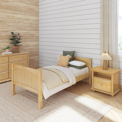 1000 NP : Starter Bed Twin Basic Bed - Low, Panel, Natural