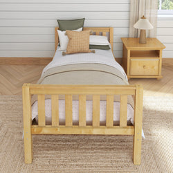 1000 NS : Starter Bed Twin Basic Bed - Low, Slat, Natural