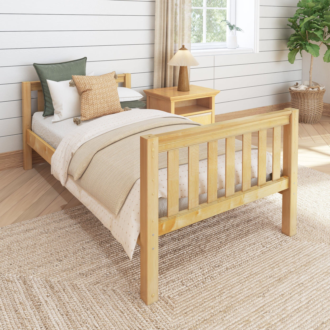 1000 NS : Kids Beds Twin Basic Bed - Low, Slat, Natural