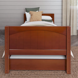 1000 TR CP : Kids Beds Twin Basic Bed with Trundle - Low, Panel, Chestnut