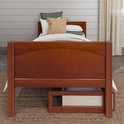 1000 UU CP : Kids Beds Twin Basic Bed with Underbed Dresser - Low, Panel, Chestnut