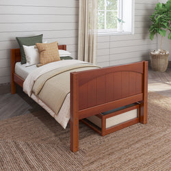 1000 UU CP : Kids Beds Twin Basic Bed with Underbed Dresser - Low, Panel, Chestnut