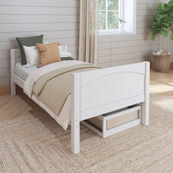 1000 UU WP : Kids Beds Twin Basic Bed with Underbed Dresser - Low, Panel, White