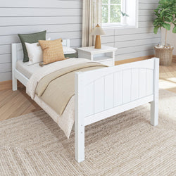 1000 WP : Starter Bed Twin Basic Bed - Low, Panel, White