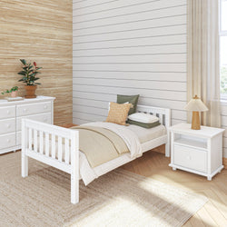 1000 WS : Starter Bed Twin Basic Bed - Low, Slat, White