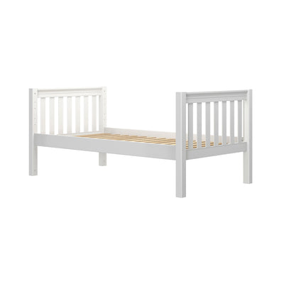 1040 WS : Starter Bed Twin Basic Bed - Medium, Slat, White