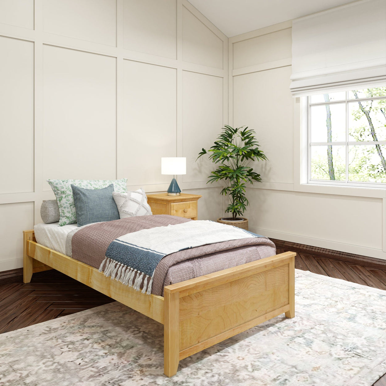 1075 N : Kids Beds Twin Platform Bed, Natural