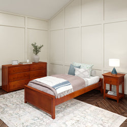 1075 C : Starter Bed Twin Platform Bed, Chestnut