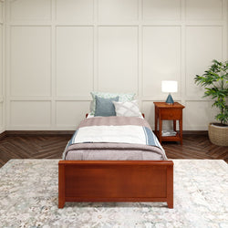 1075 C : Starter Bed Twin Platform Bed, Chestnut