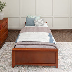 1075 XL UU C : Starter Bed Twin XL Platform Bed with Underbed Dresser, Chestnut