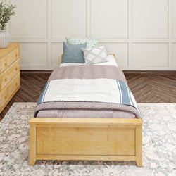 1075 XL UU N : Starter Bed Twin XL Platform Bed with Underbed Dresser, Natural