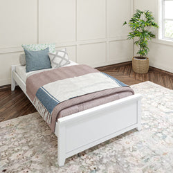 1075 XL UU W : Starter Bed Twin XL Platform Bed with Underbed Dresser, White