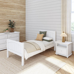 1180 XL WP : Starter Bed Twin XL Traditional Bed with Low Bed End, Panel, White