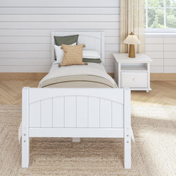 1180 XL WP : Starter Bed Twin XL Traditional Bed with Low Bed End, Panel, White