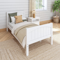 1180 XL WP : Kids Beds Twin XL Traditional Bed with Low Bed End, Panel, White