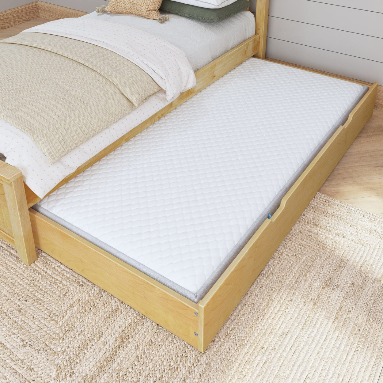 1206-001 : Underbed Storage Trundle with Slats, Natural