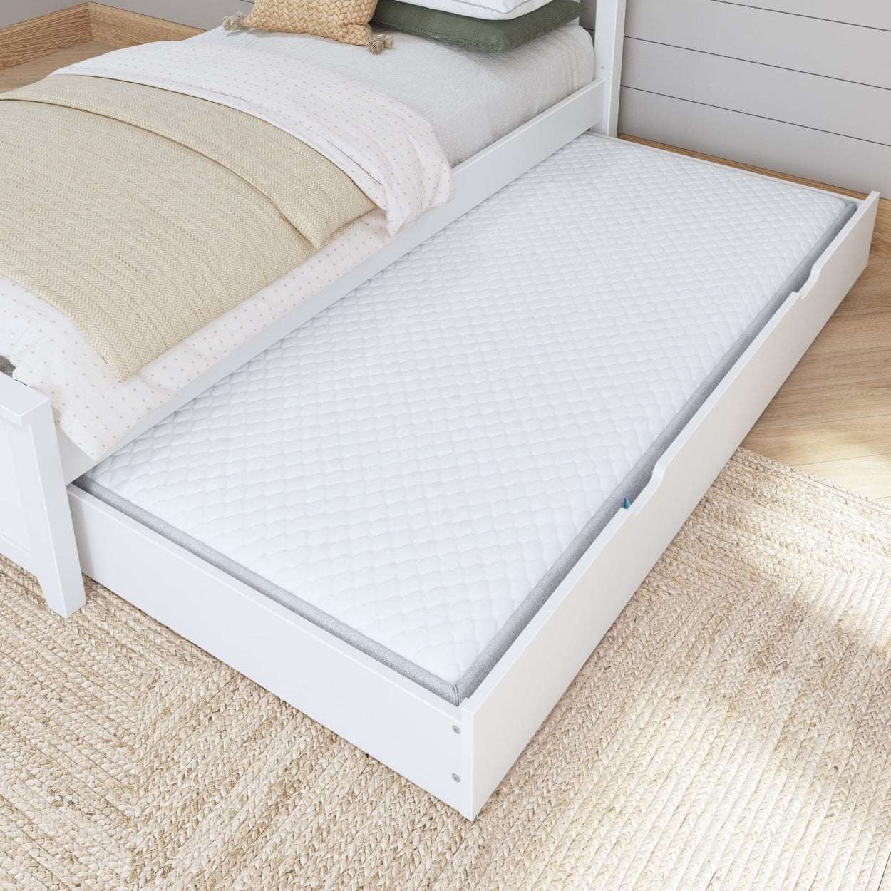 1206-002 : Underbed Storage Trundle with Slats, White