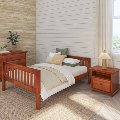 2000 CS : Kids Beds Full Basic Bed - Low, Slat, Chestnut