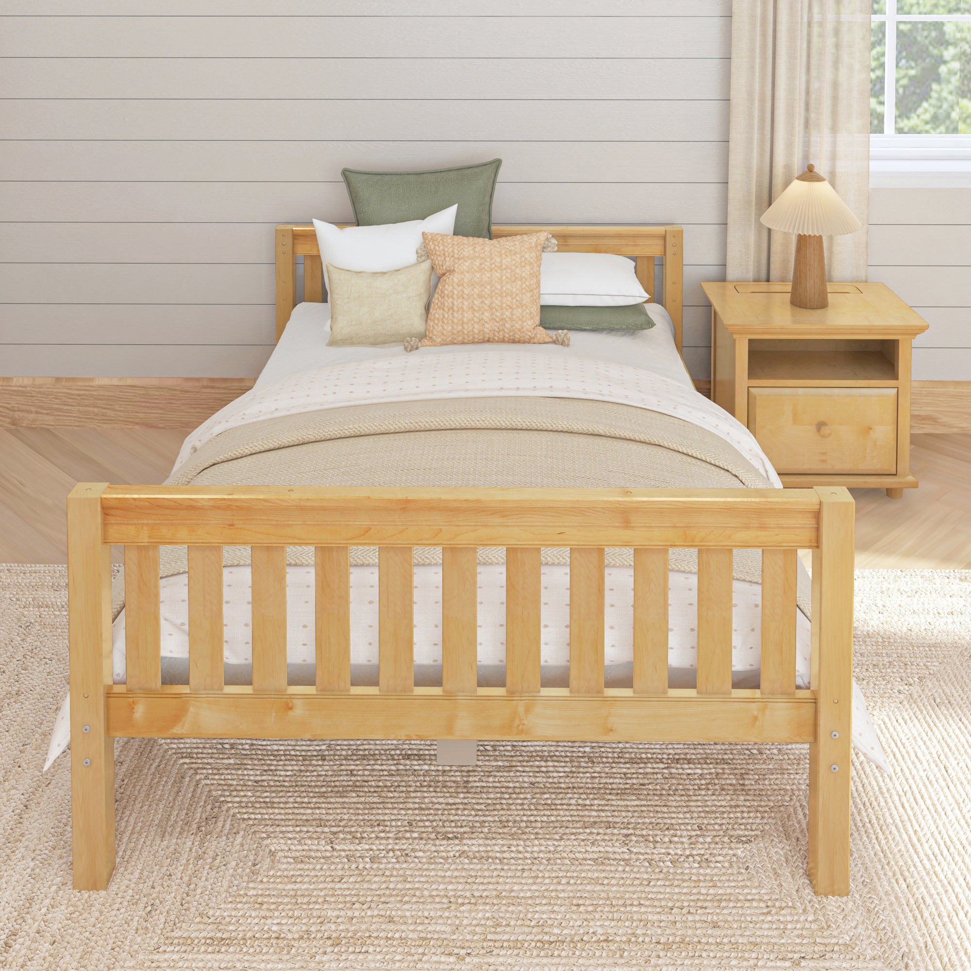 Maxtrix Full XL Basic Bed Low Chestnut Slat