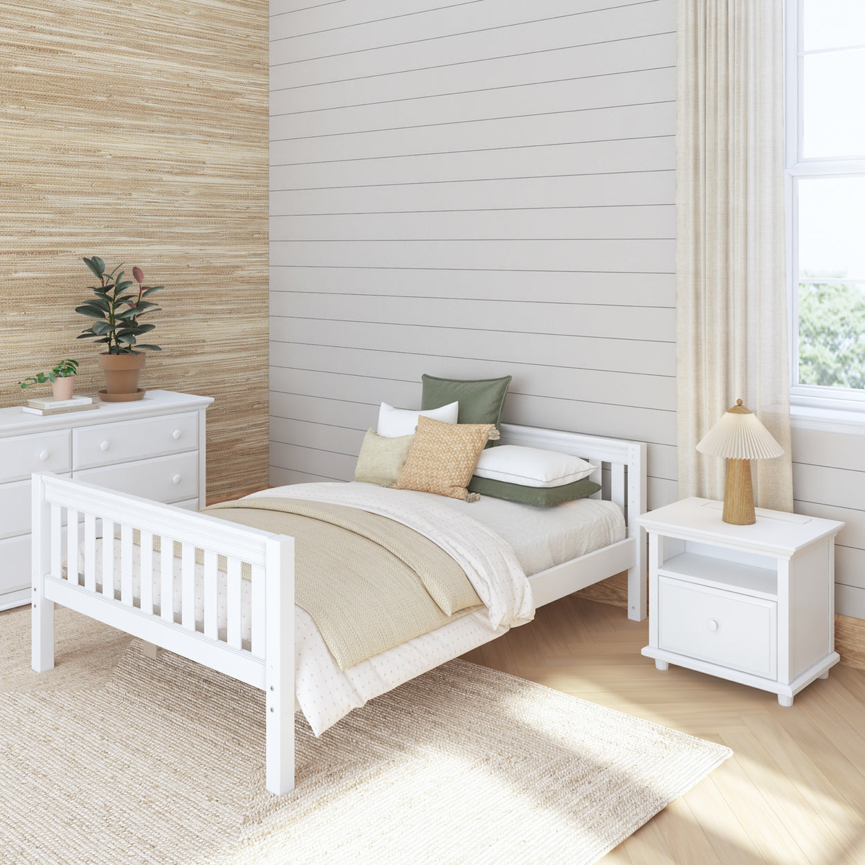 2000 XL WS : Kids Beds Full XL Basic Bed - Low, Slat, White