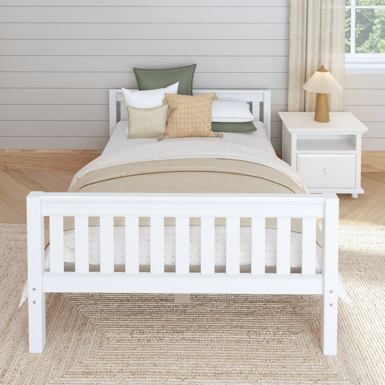 2000 XL WS : Kids Beds Full XL Basic Bed - Low, Slat, White