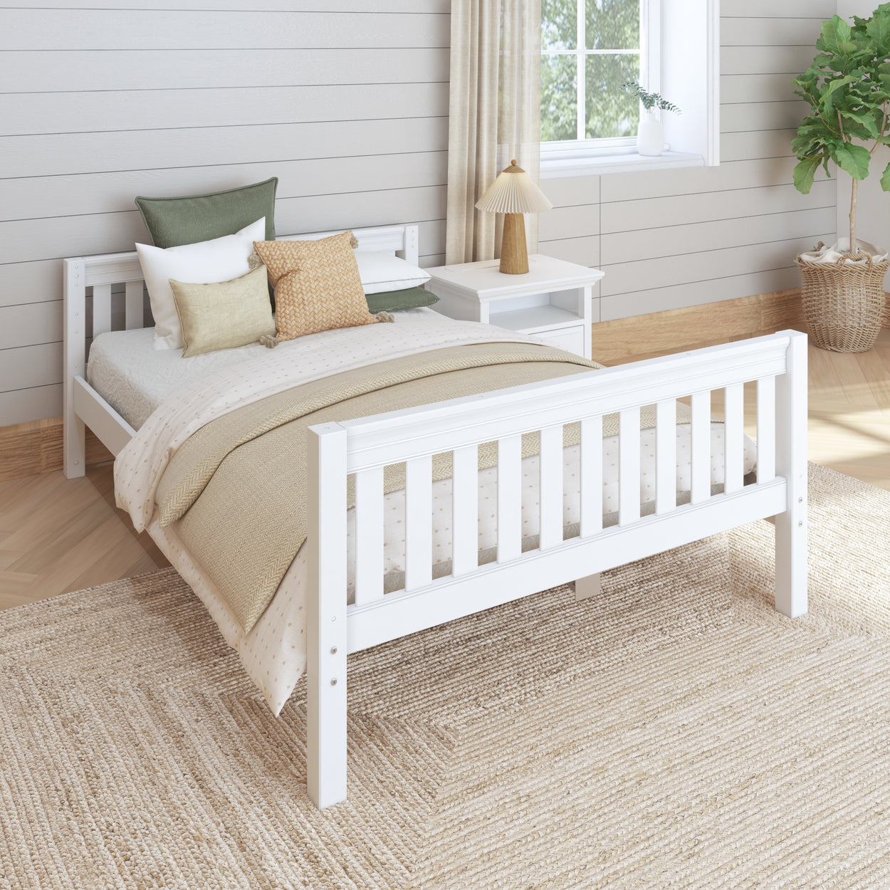 2000 XL WS : Kids Beds Full XL Basic Bed - Low, Slat, White