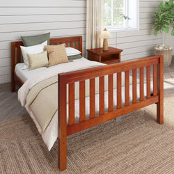 2040 XL CS : Kids Beds Full XL Basic Bed - Medium, Slat, Chestnut