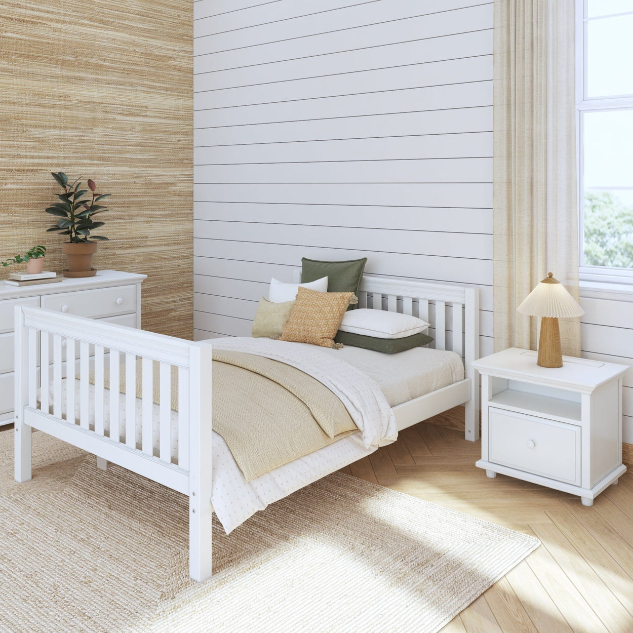 2040 XL WS : Kids Beds Full XL Basic Bed - Medium, Slat, White