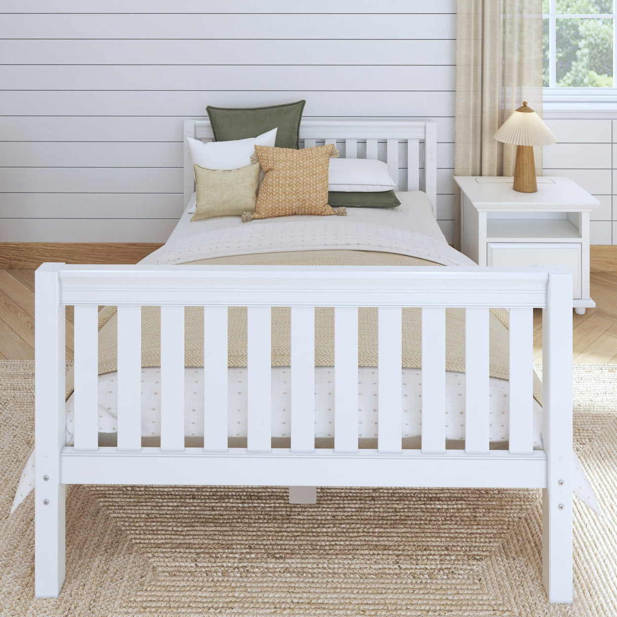 2040 XL WS : Kids Beds Full XL Basic Bed - Medium, Slat, White