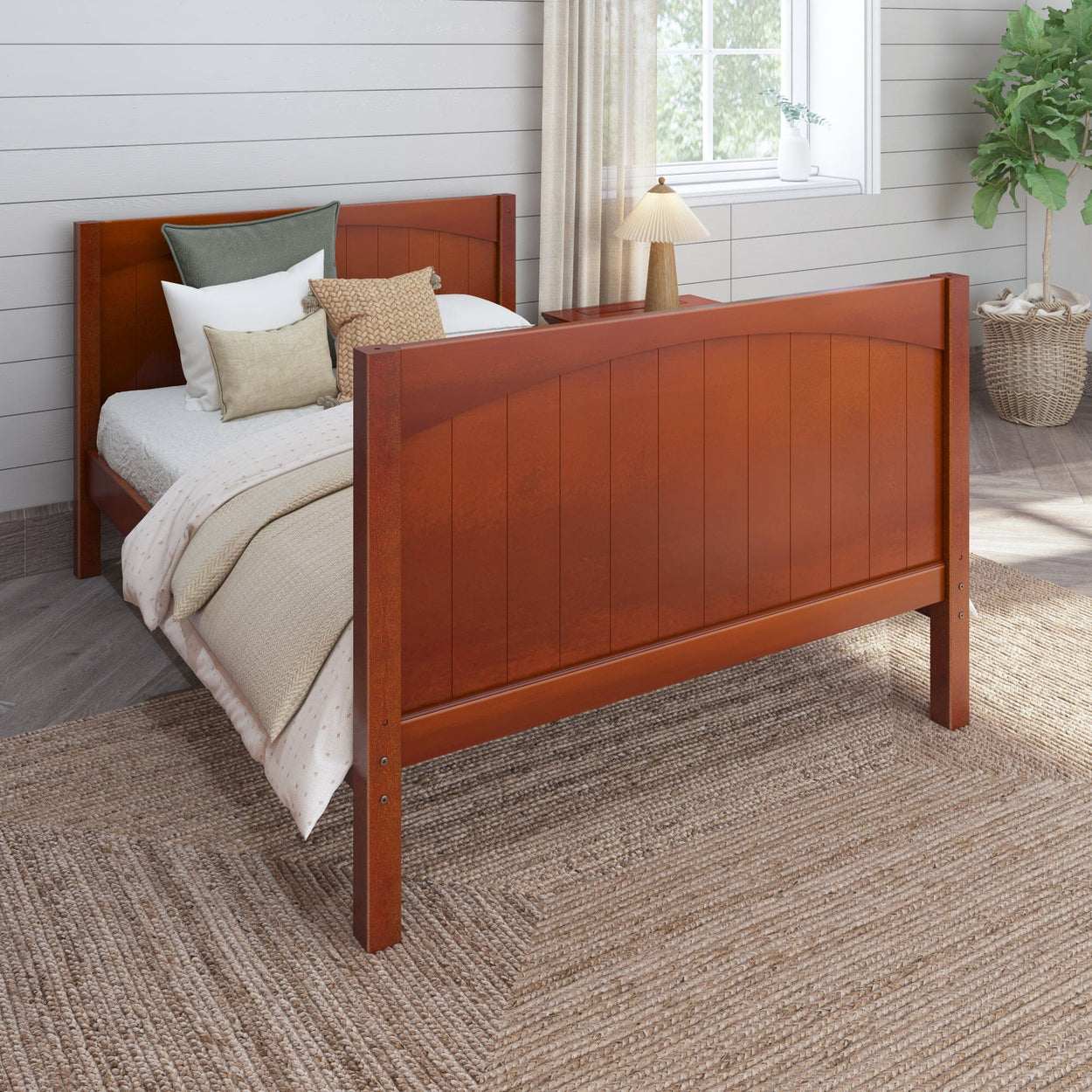 2060 CP : Kids Beds Full Basic Bed - High, Panel, Chestnut