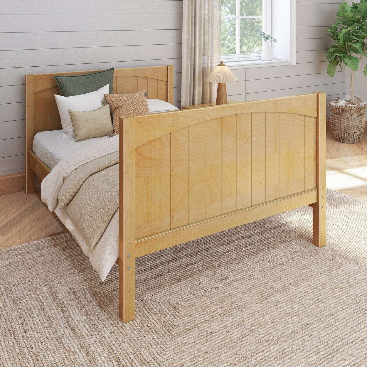 2060 NP : Kids Beds Full Basic Bed - High, Panel, Natural