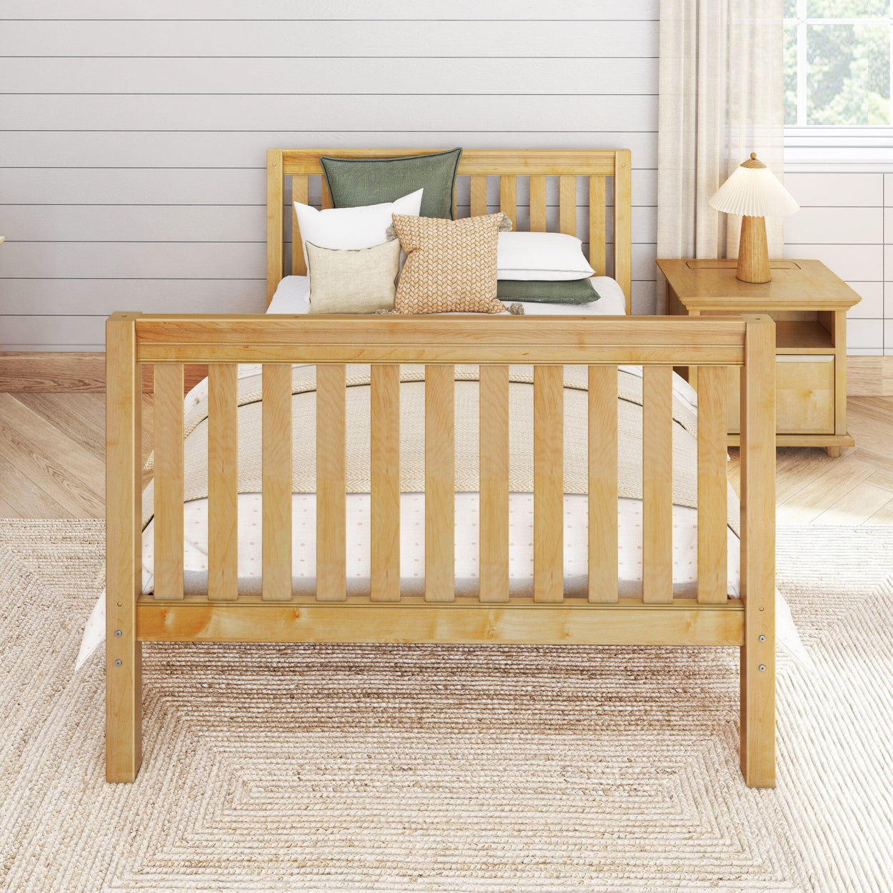 2060 NS : Kids Beds Full Basic Bed - High, Slat, Natural