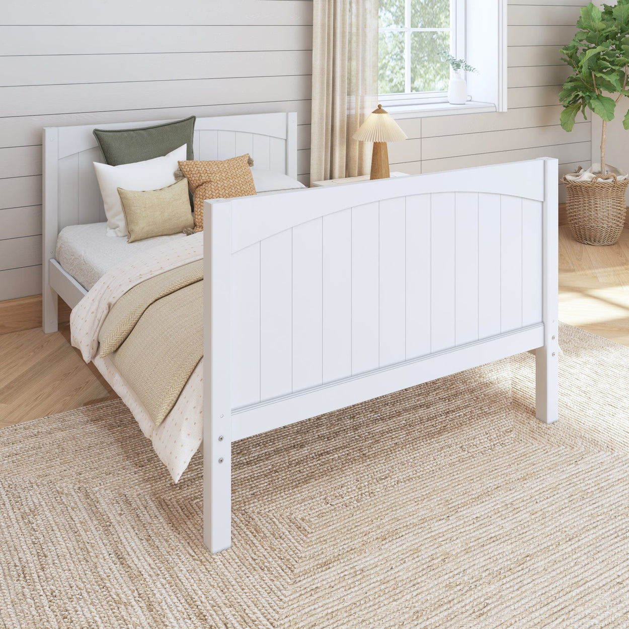 2060 WP : Kids Beds Full Basic Bed - High, Panel, White