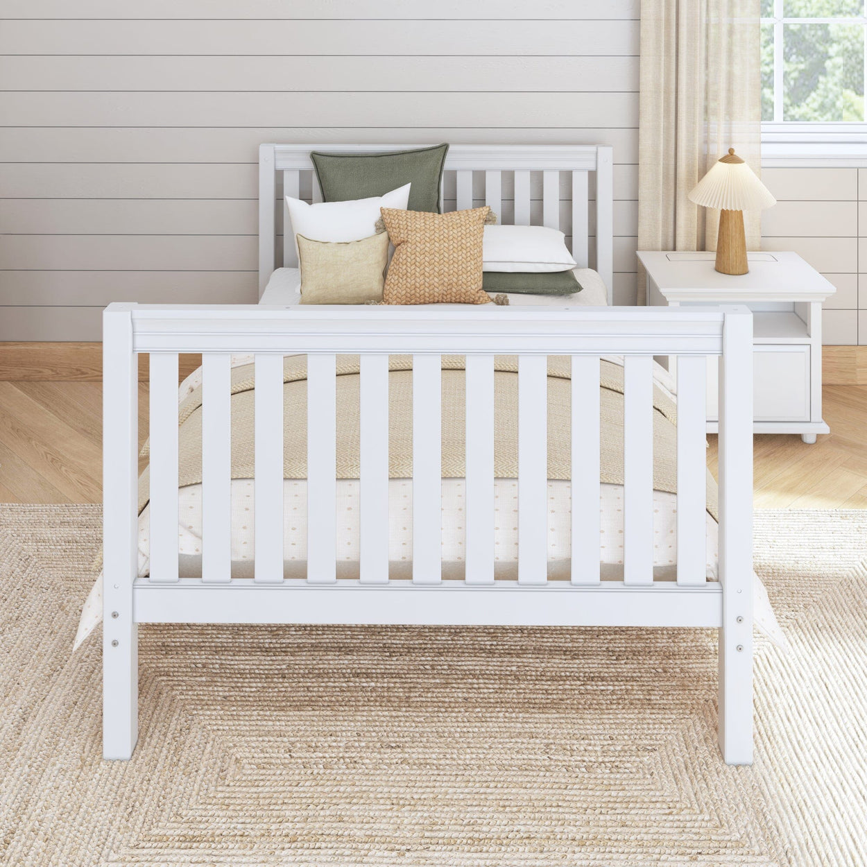 2060 WS : Kids Beds Full Basic Bed - High, Slat, White