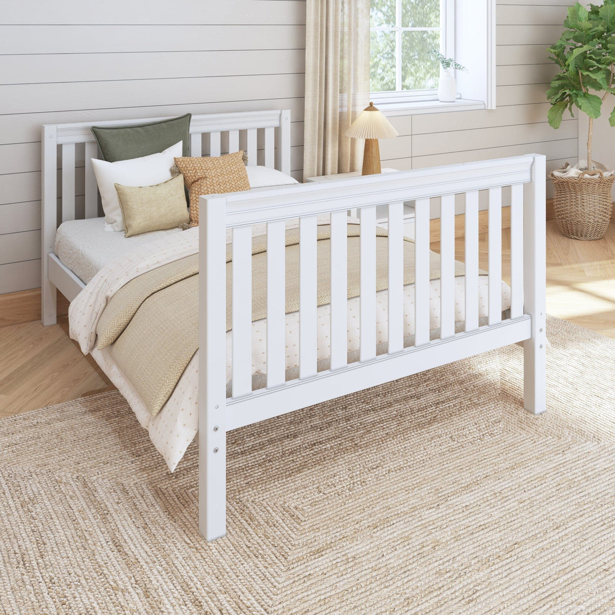 2060 WS : Kids Beds Full Basic Bed - High, Slat, White