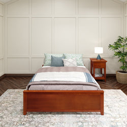 2075 C : Starter Bed Full Platform Bed, Chestnut