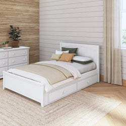 2160 XL UU WP : Kids Beds Full XL Traditional Bed with Underbed Dresser, Panel, White