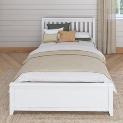 2160 XL UU WS : Kids Beds Full XL Traditional Bed with Underbed Dresser, Slat, White