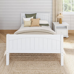 2180 WP : Starter Bed Full Traditional Bed with Low Bed End, Panel, White