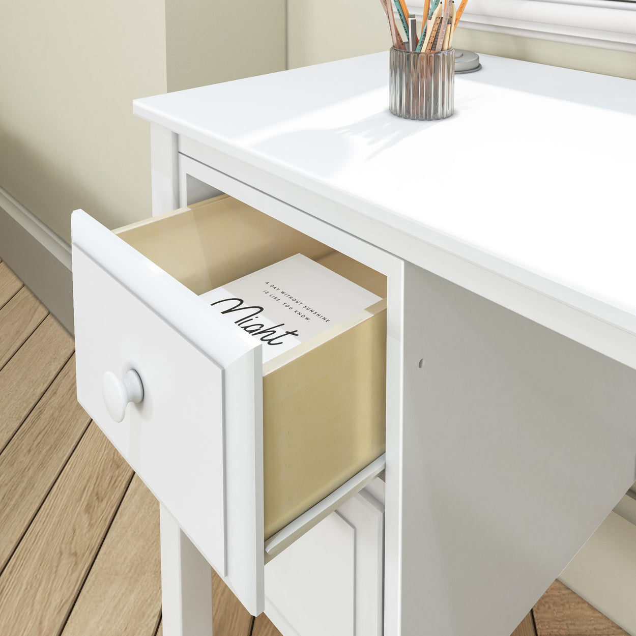 2445-002 : Desk Small 2 Drawer Desk, White