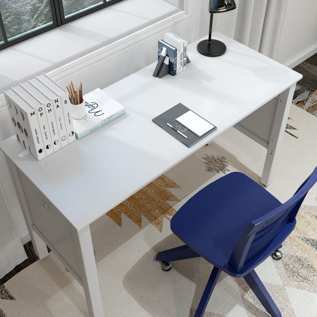 2453-002 : Desk Large Study Desk, White