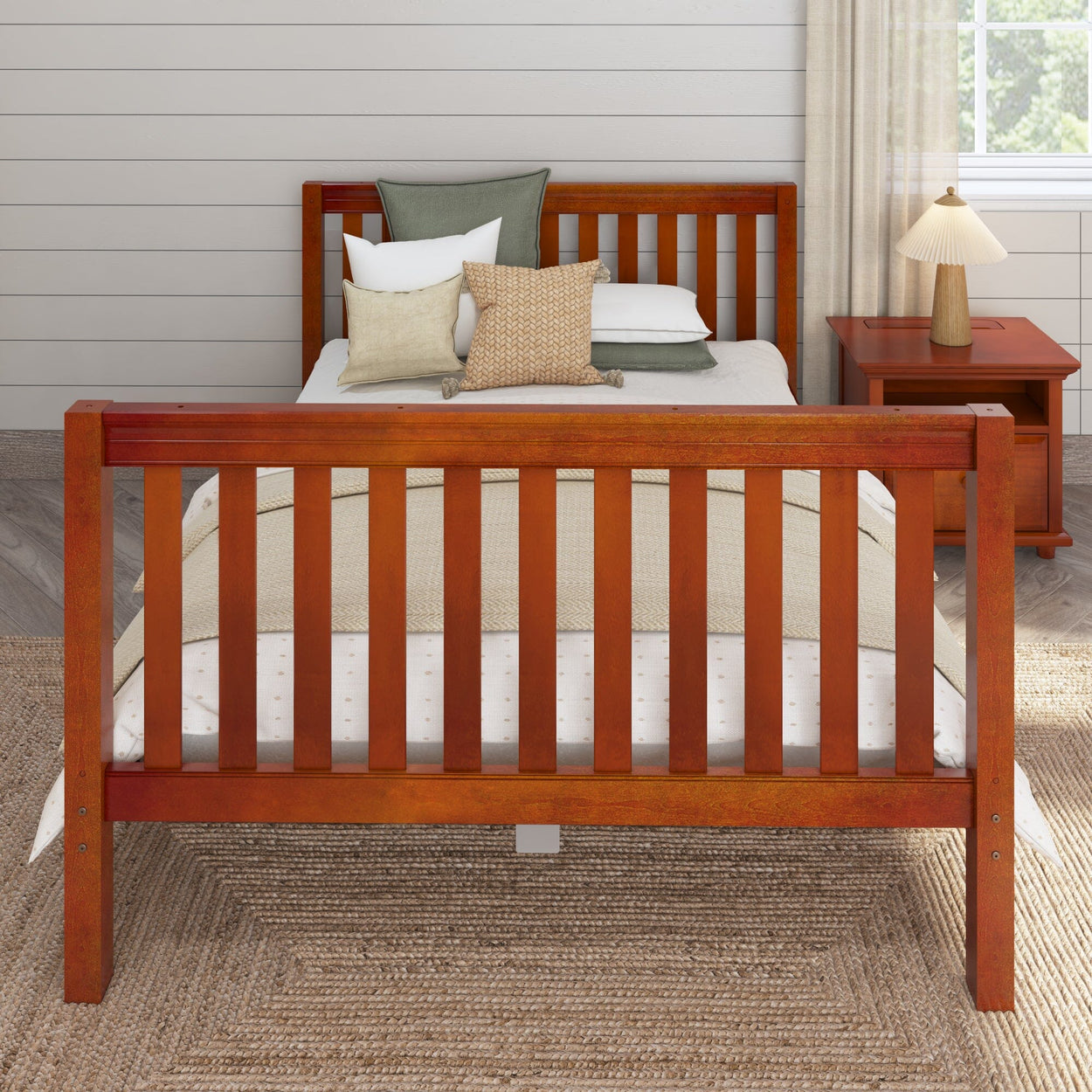 3060 XL CS : Kids Beds Queen Basic Bed - High, Slat, Chestnut