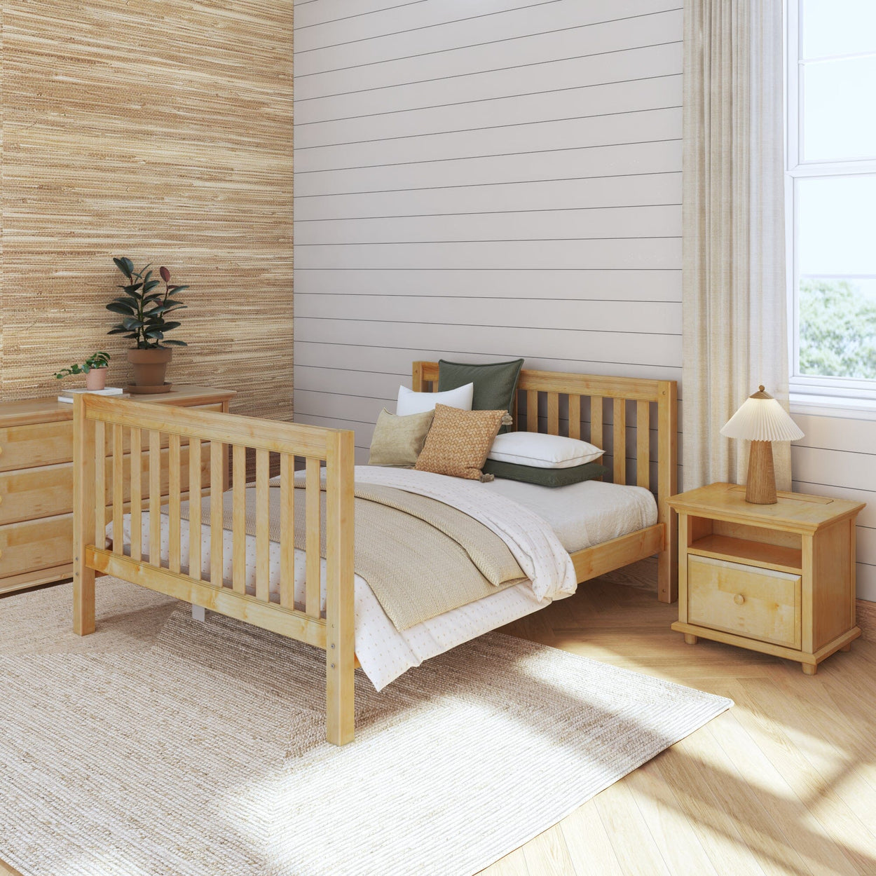 3060 XL NS : Kids Beds Queen Basic Bed - High, Slat, Natural